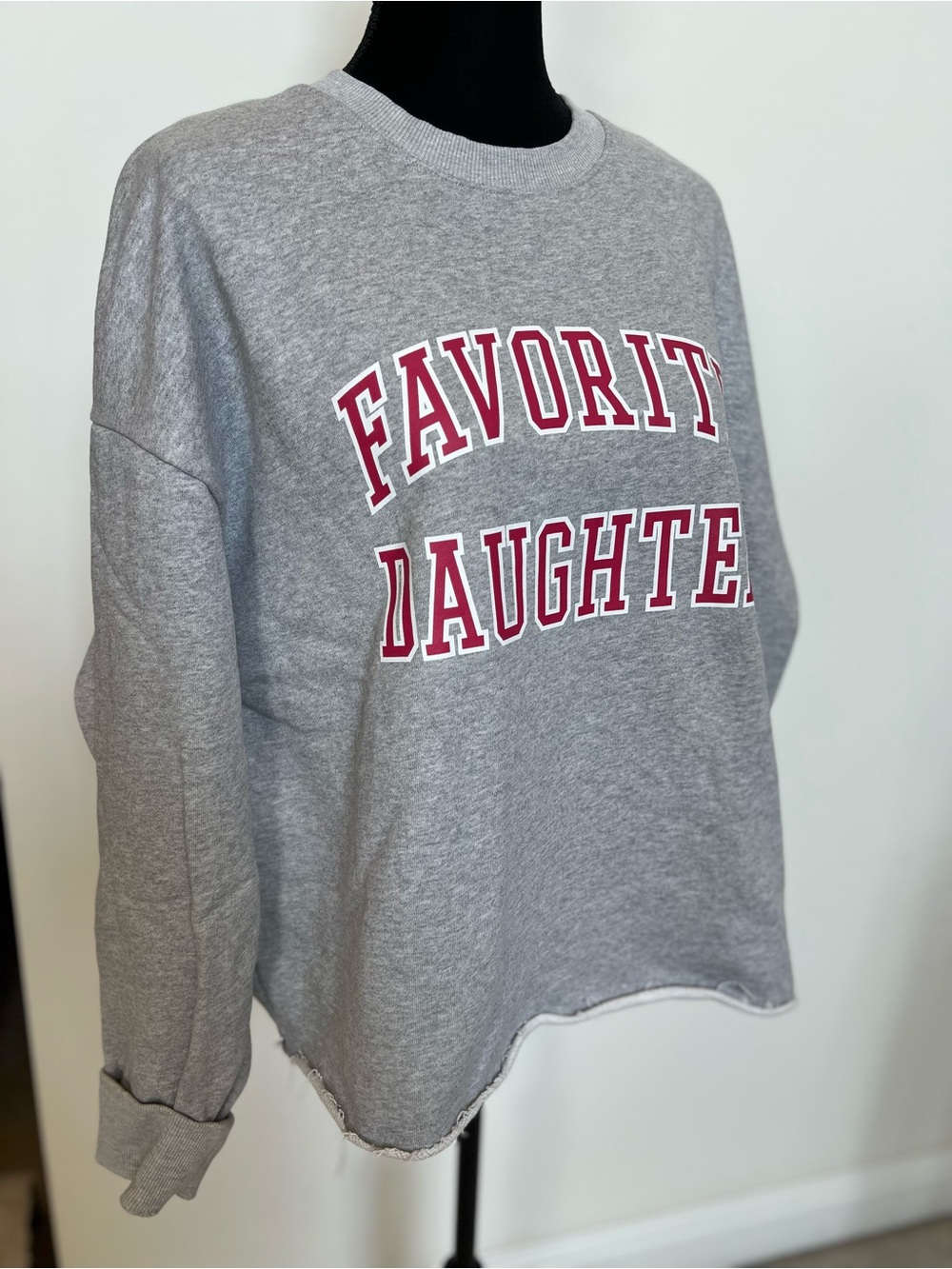 Favorite Daughter Gray Crewneck with Pink  Logo - Picture 3 of 6